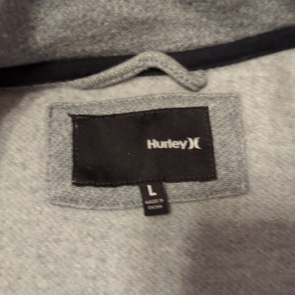 HURLEY X grey double breast BUTTON UP high collar JACKET SIZE L - Picture 7 of 7